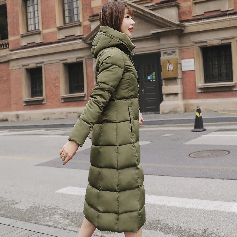 Elegant Women's Long Winter Jacket with Hood