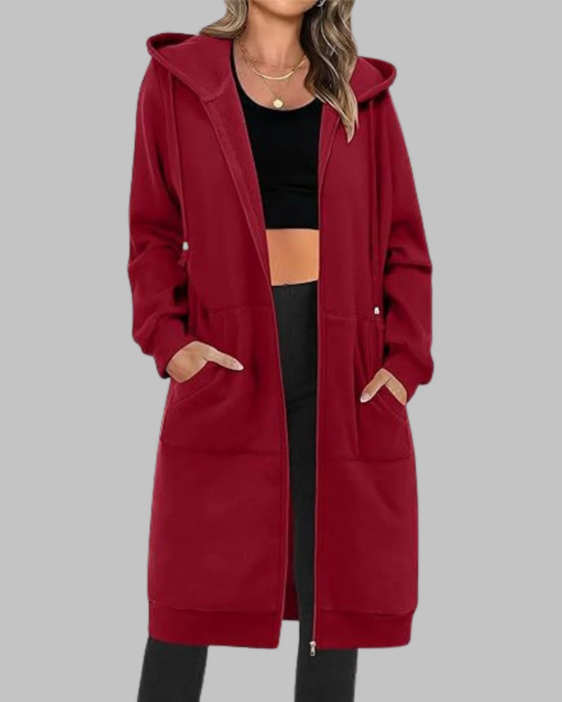 Oversized Casual Zip-Up Jacket for Women
