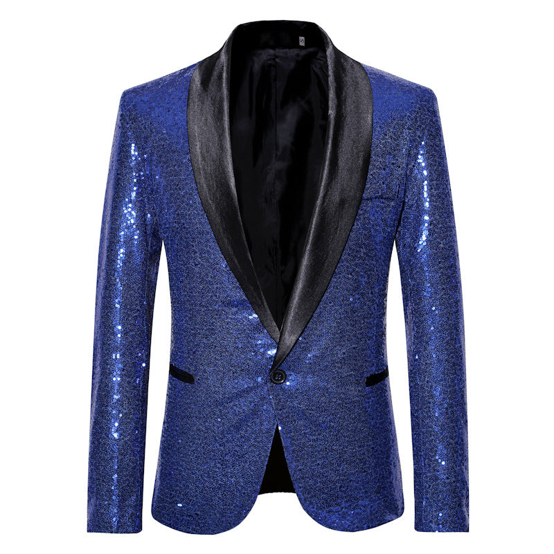 Elegant Sequin Blazer Men's Evening Wear