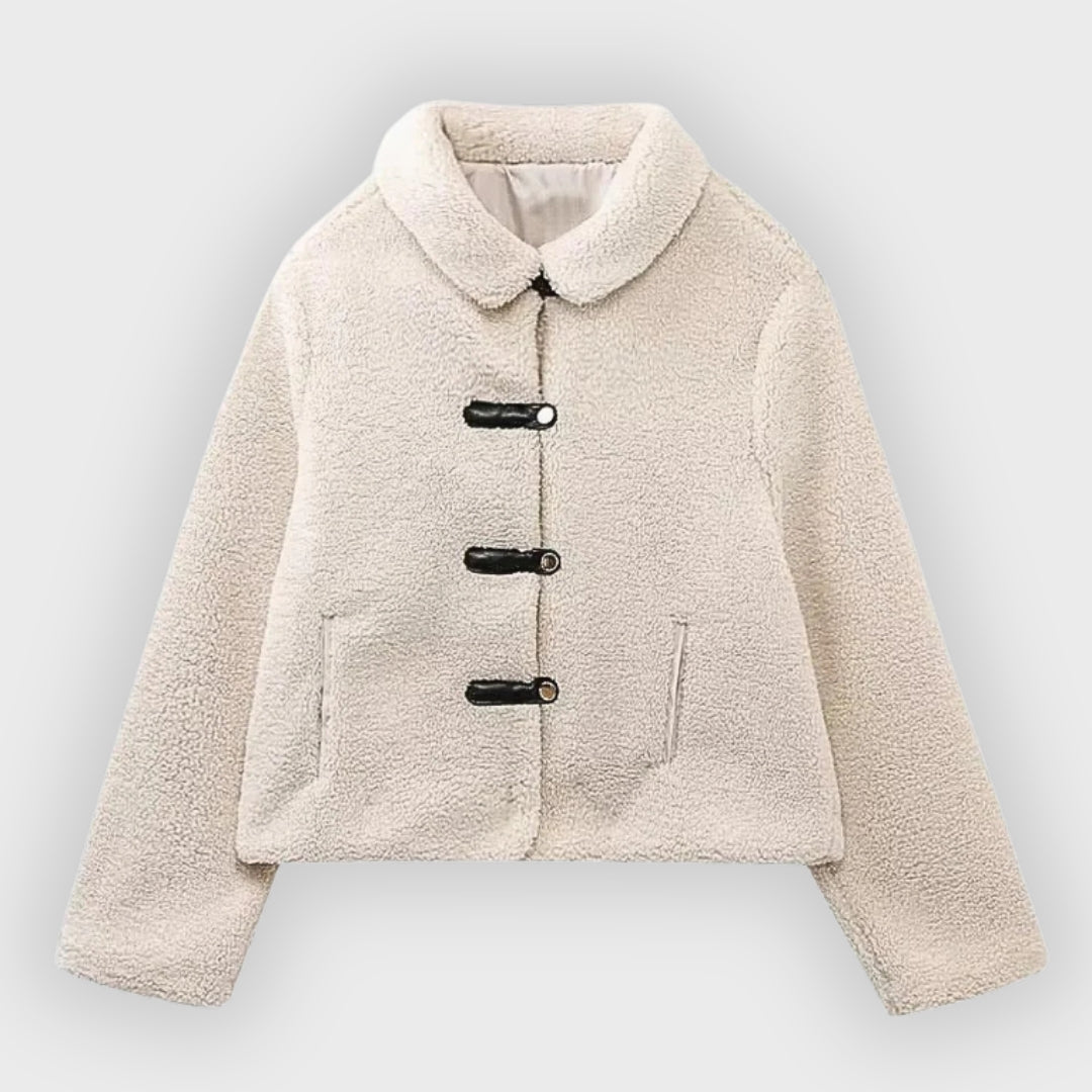 Kurze Fleecejacke Mit Patchtasche - IdealeKleiden