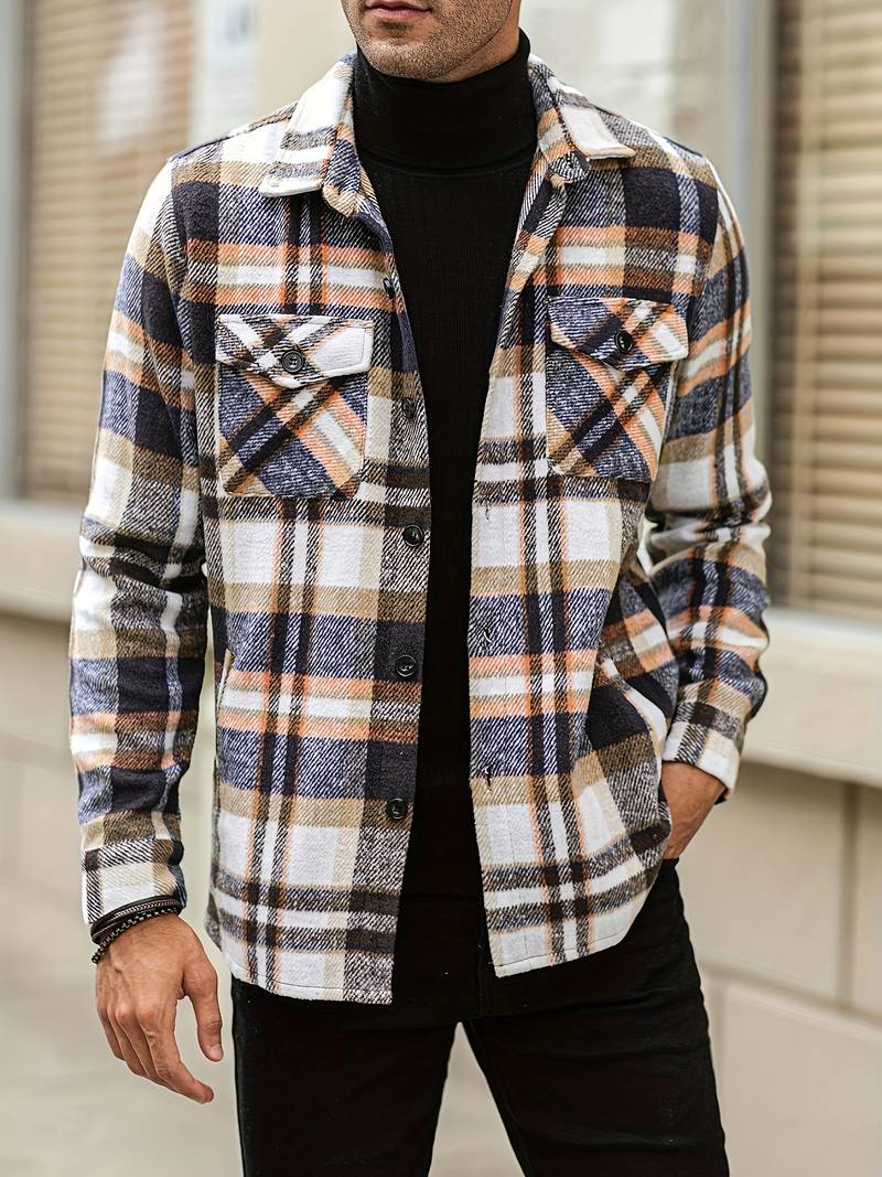 Men's Plaid Jacket Modern Style