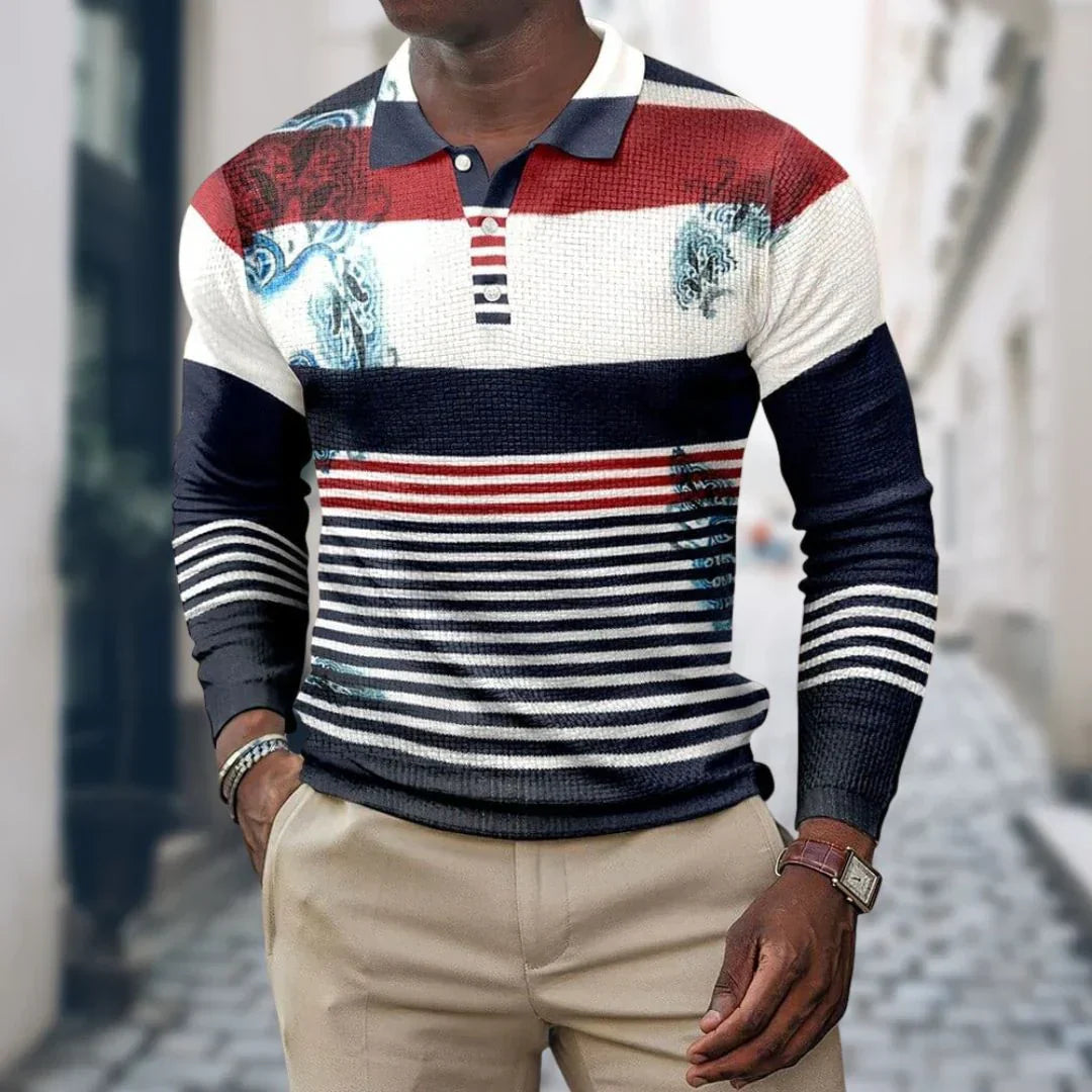 Herren Poloshirt Langarm Sportlich Eleganz