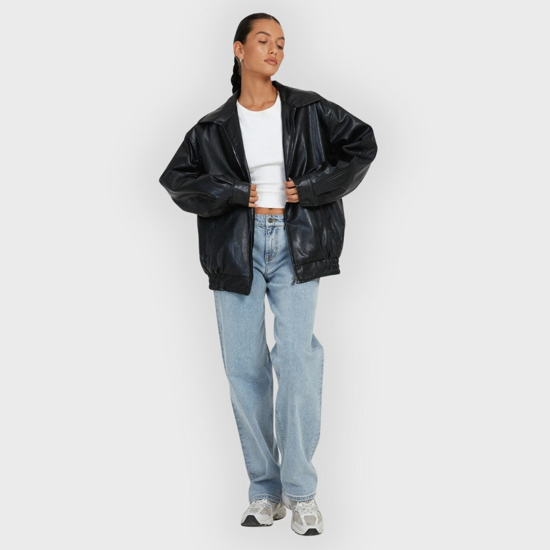Autumn Leather Jacket Women Elegant