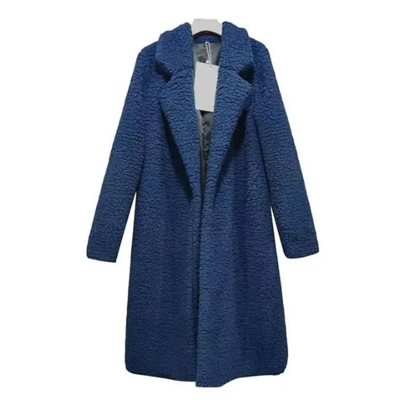 Soft winter coat with a fuzzy look