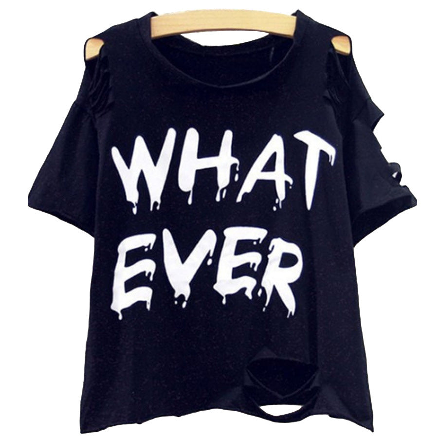 Women's Oversized T-Shirt Generous Cut-Out Sleeves Modern
