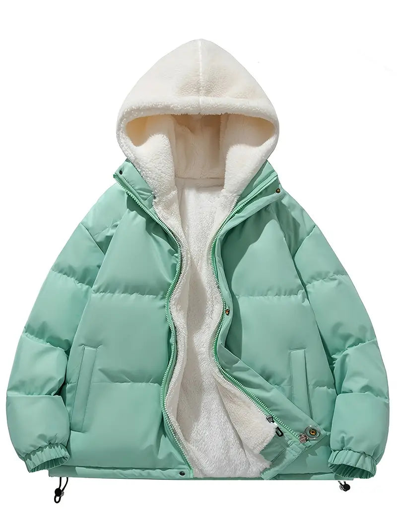 Stylish Winter Jacket Fleece Hood Warm
