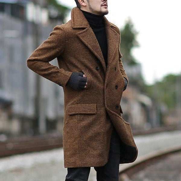 Men's Wool Coat Elegant Double-Breasted