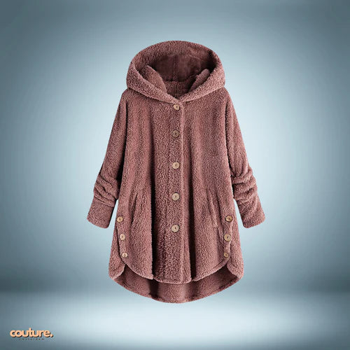 Snuggly Teddy Jacket with Buttons and Hood
