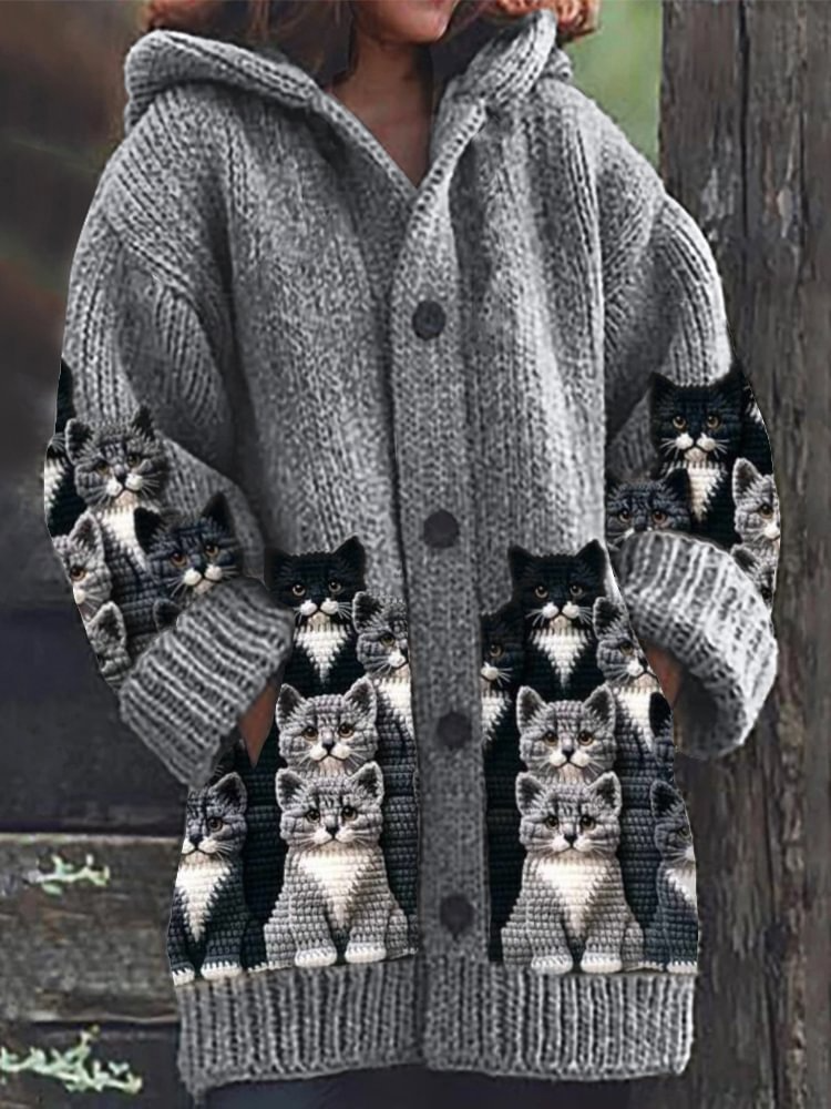 Soft Cat Cardigan Cozy Knitted