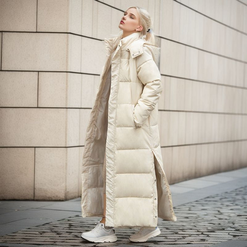 Long Down Jacket Women Stylish Warm