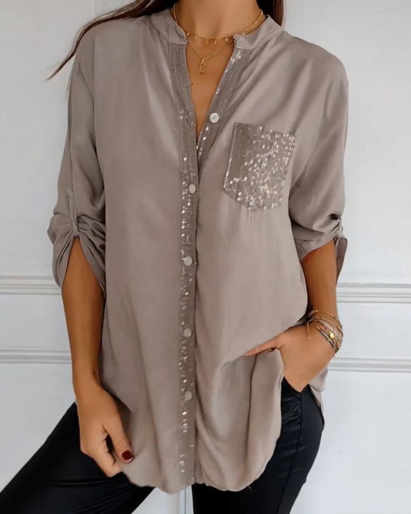 Elegant Blouse with Glitter Effect