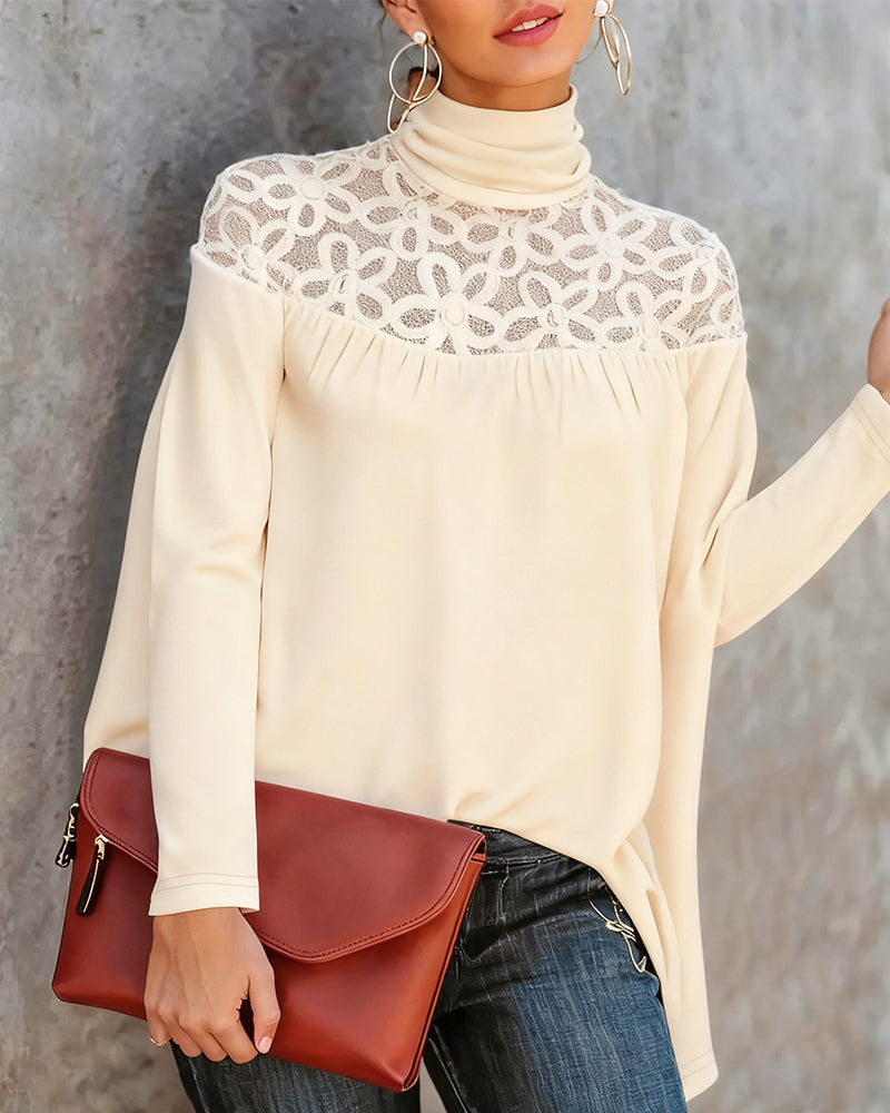 Elegant Dress | Turtleneck Lace Sheer