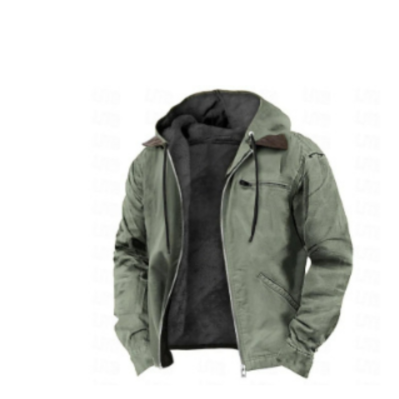 Men's Quilted Jacket Hood Plus Size