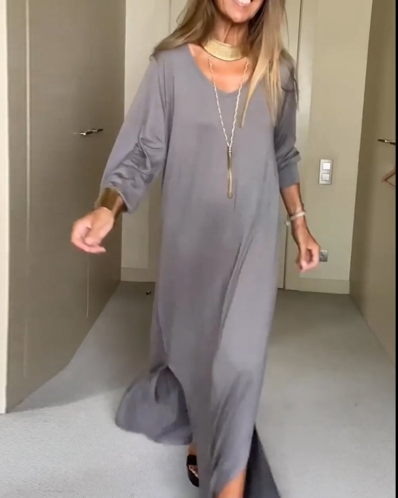 Women's Simple V-Neck Dress