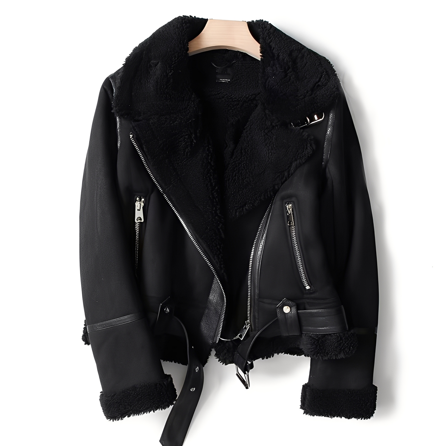 Fashionable women's suede leather jacket