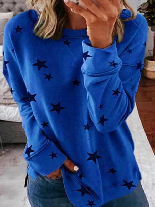 Warm Winter Dress | Star Motif Round Neck Sweater for Women