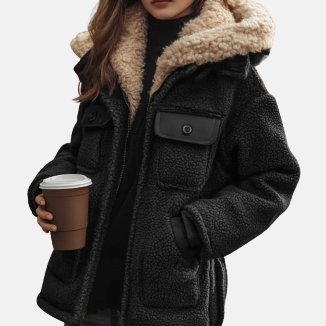 Soft Fleece Lined Hooded Jacket Relaxed Fit