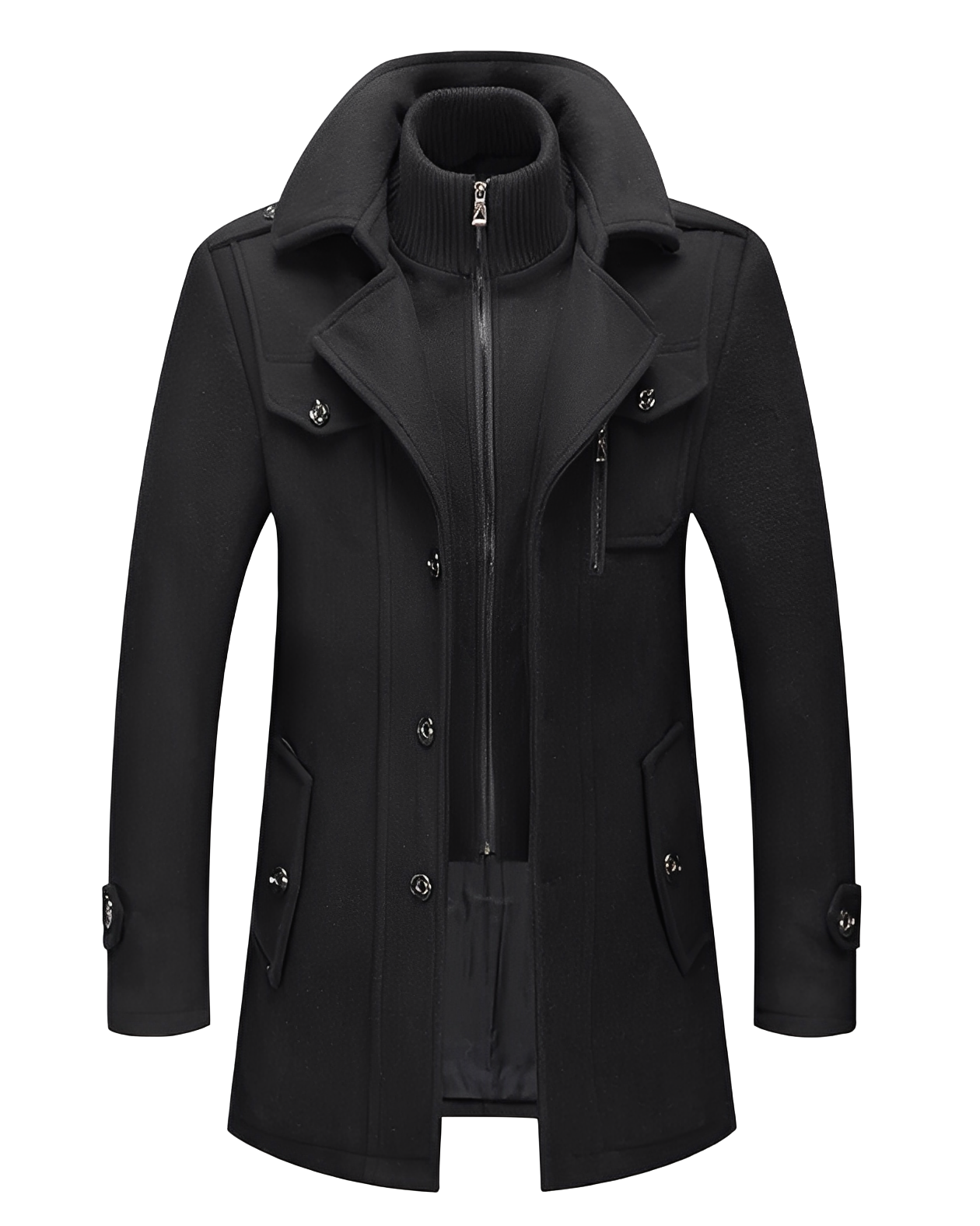 Men's Winter Jacket Double Collar Trendy