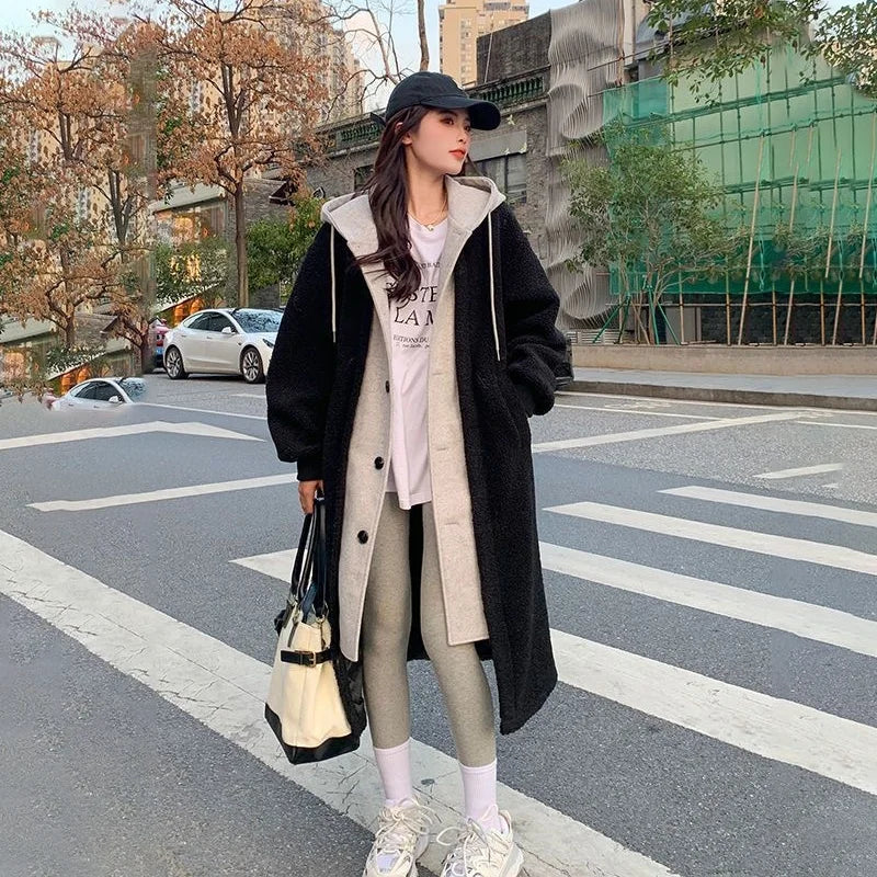 Hoodie Beige Modern Women's Jacket
