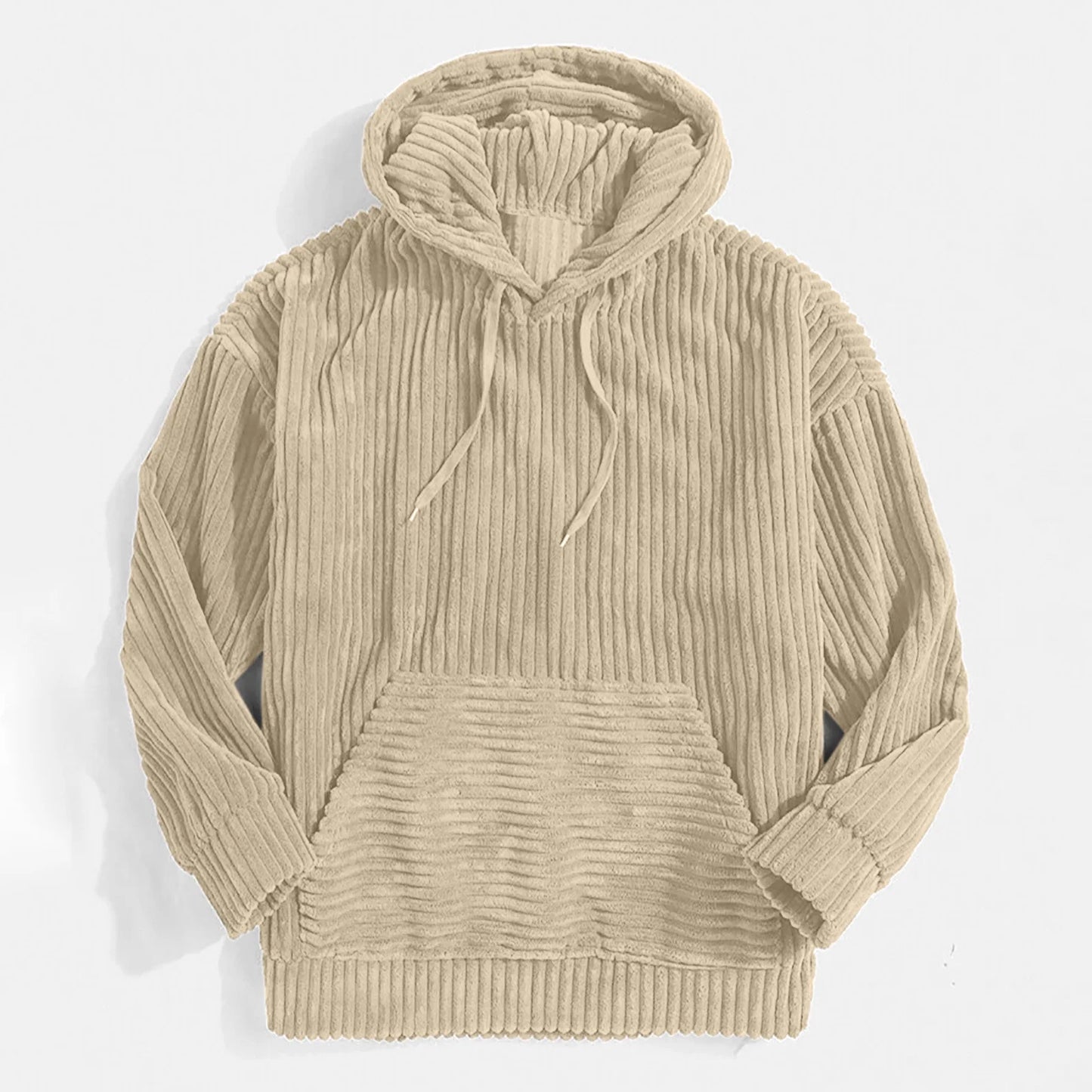 Stylish Men's Corduroy Jacket Hood Modern