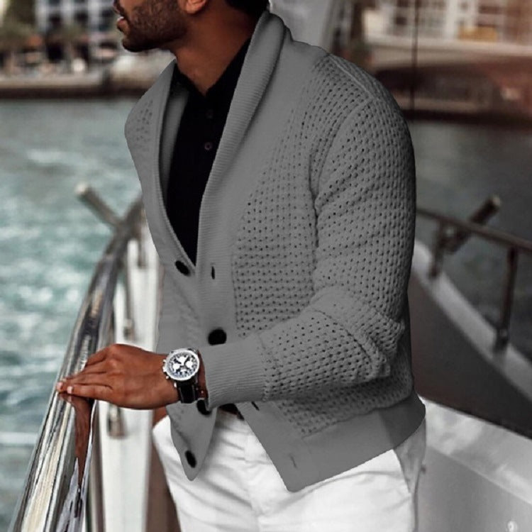 Men's Cardigan Elegant Design Shawl Collar