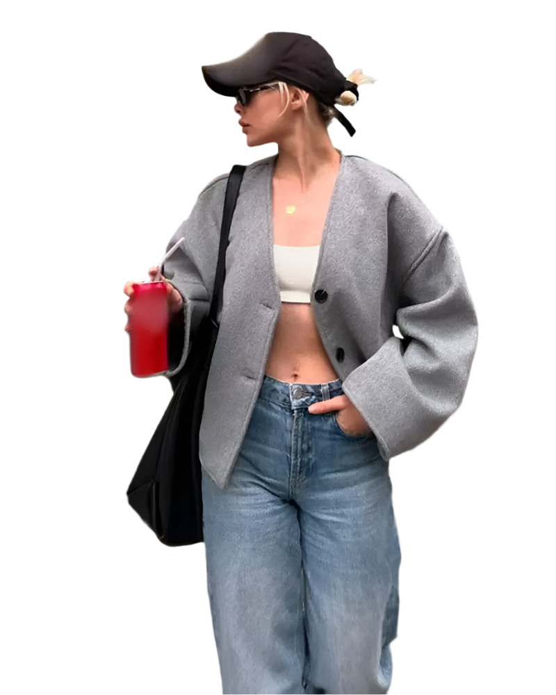 Luxury Blazer Women's Jacket Faux Fur Elegant
