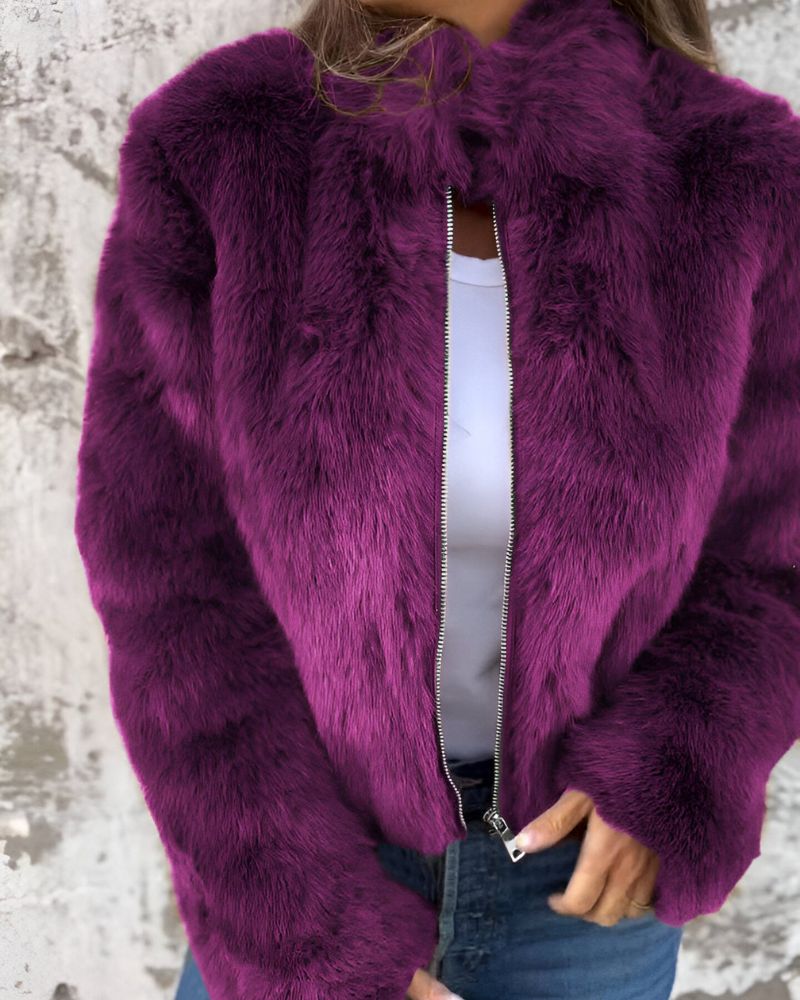 Women's Winter Jacket High-Collar Fluffy Warm