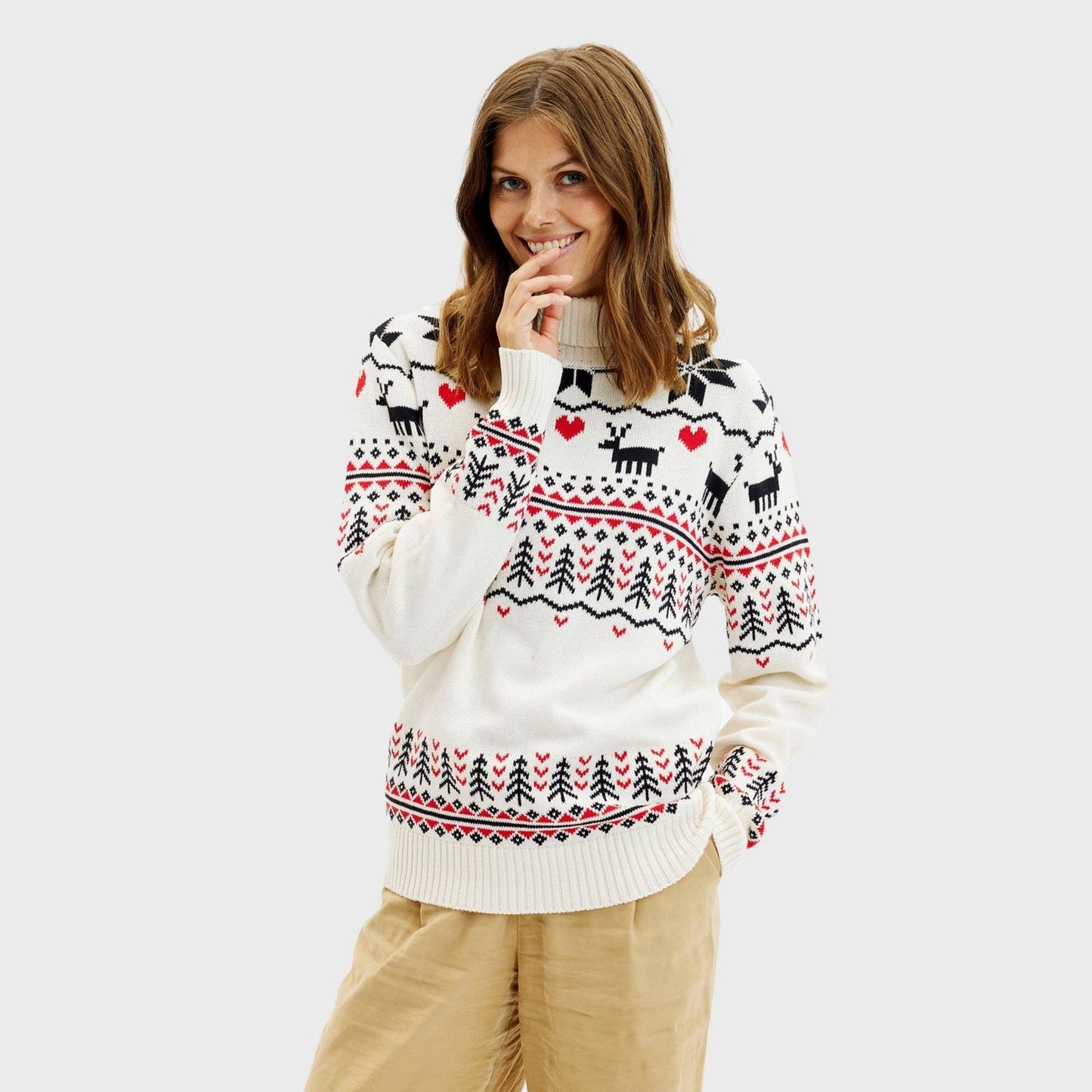 Weihnachtspullover Damen Grönland Stil - IdealeKleiden
