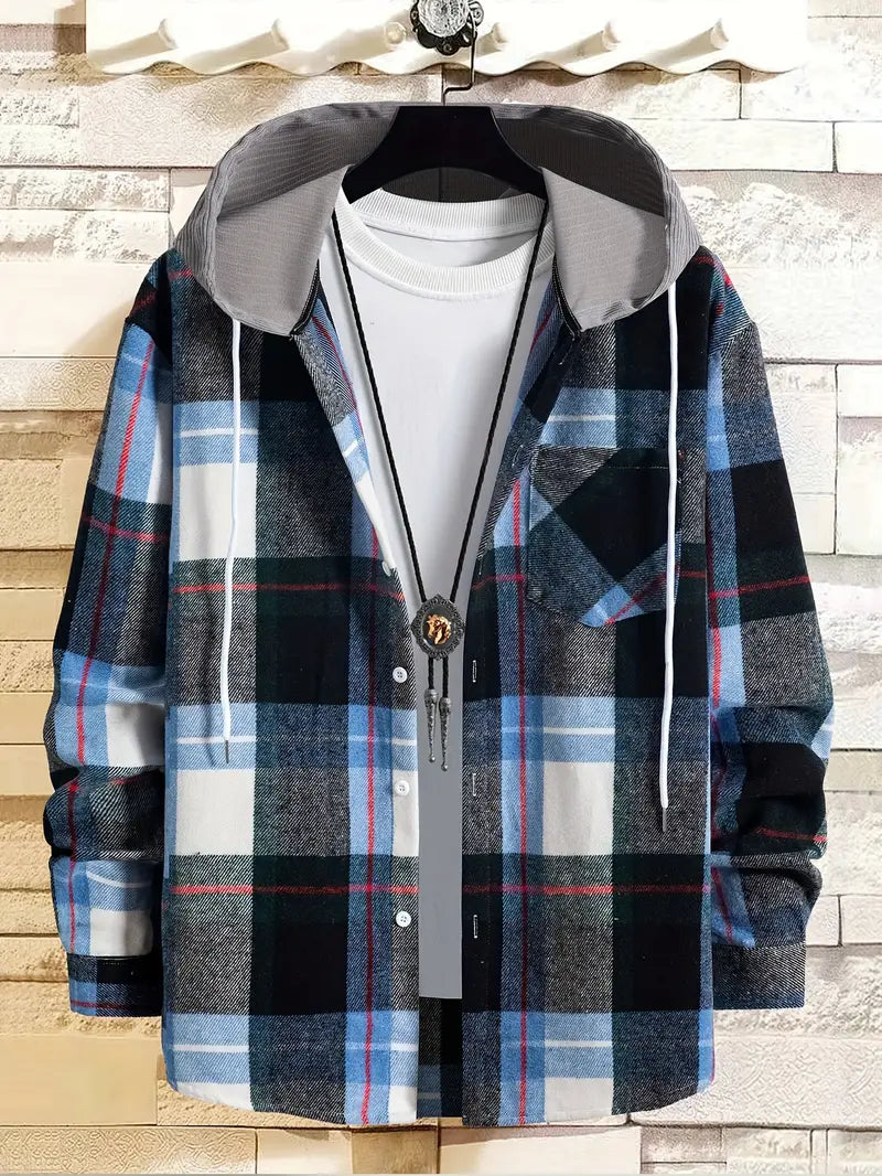 Herren Flanell Hemdjacke Kariert Modern - IdealeKleiden