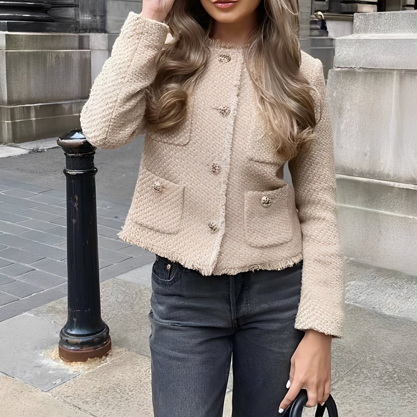 Elegante Damenjacke Wolle Tweed Qualität - IdealeKleiden