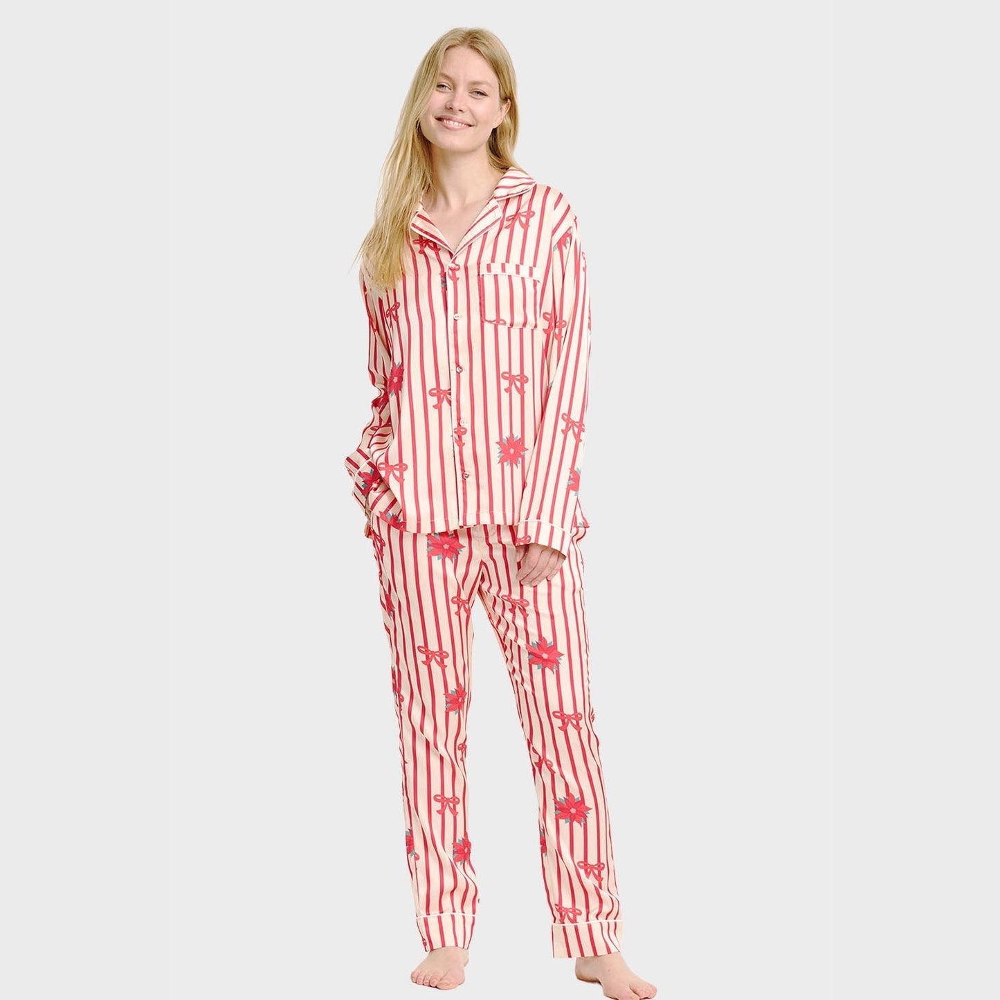 Elegante Damenpyjamas Satin - IdealeKleiden