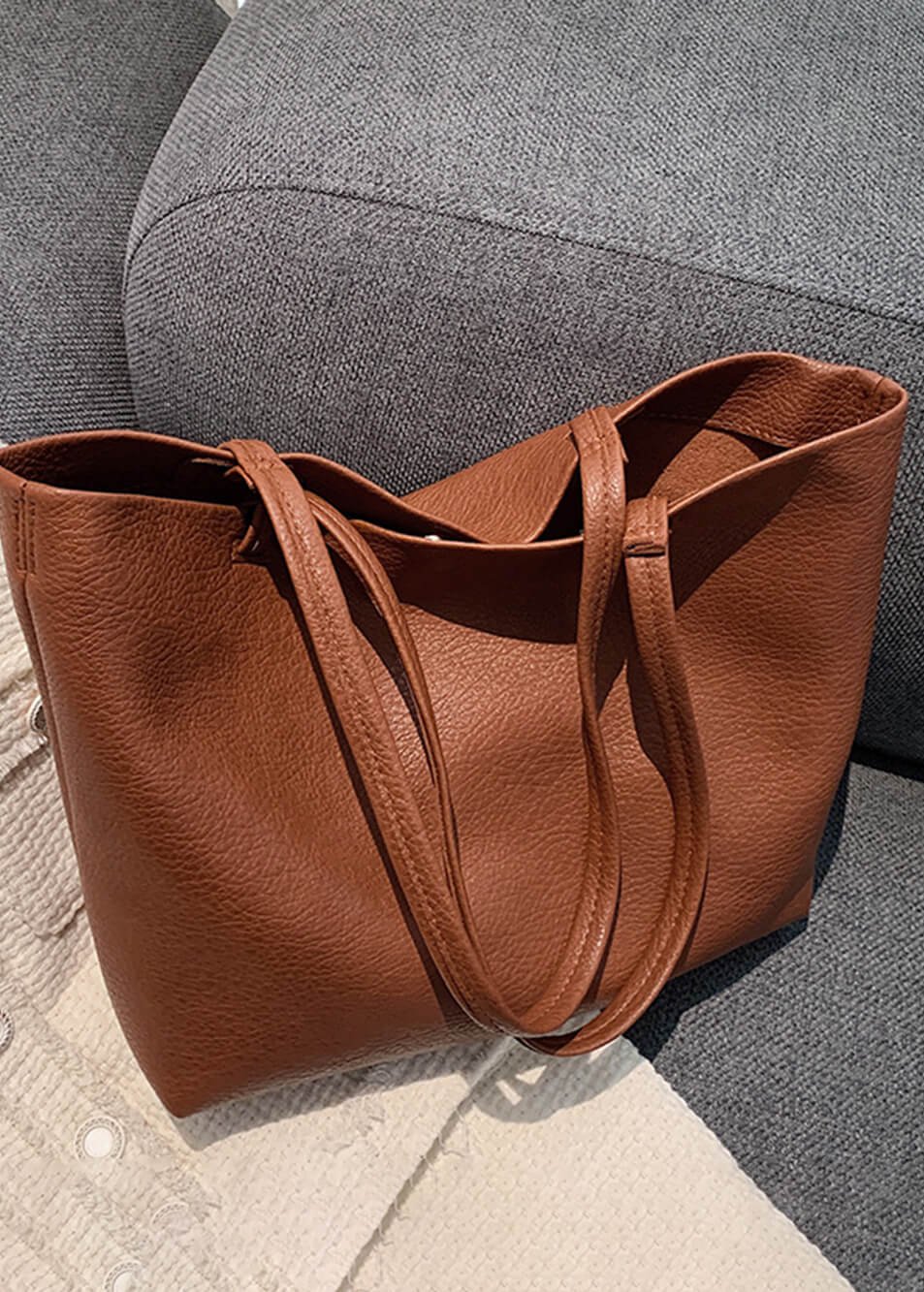 Large Women's Soft Genuine Leather Shoulder Bag