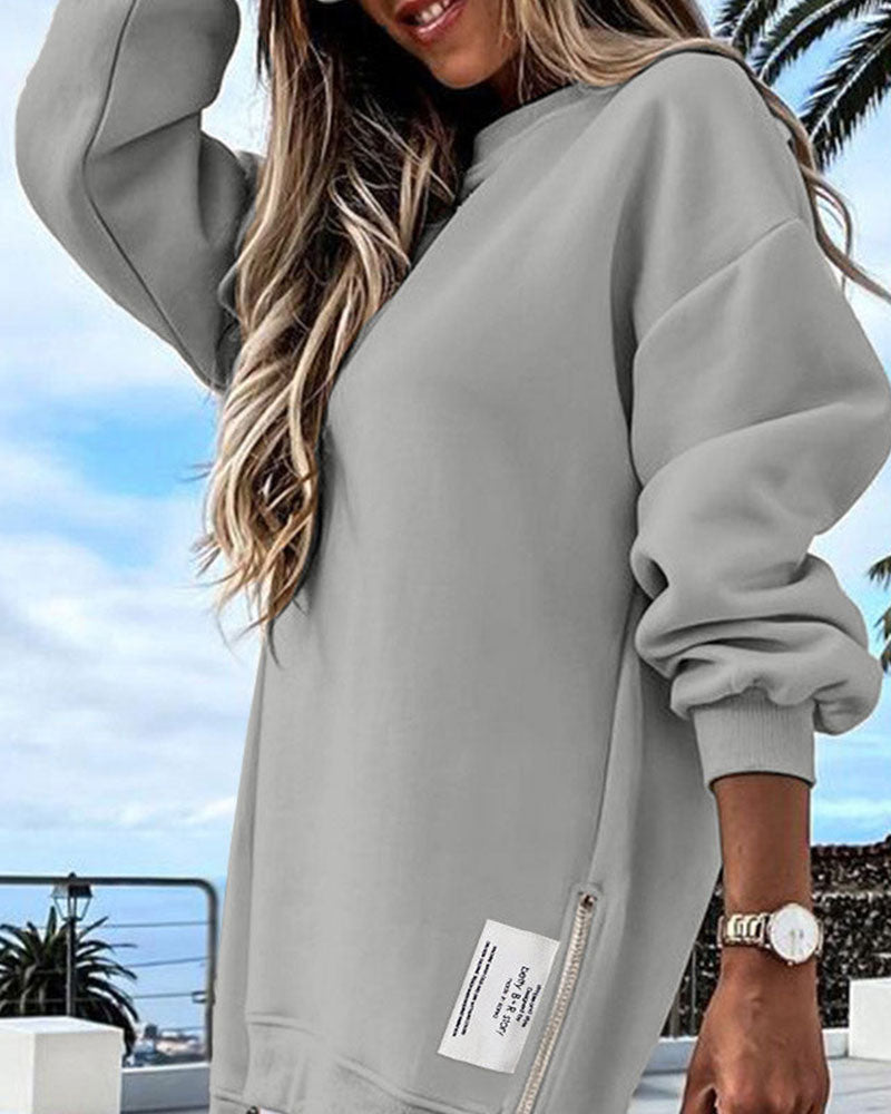 Snuggle Dress Sweatshirt Long-sleeved Zipper Trendy
