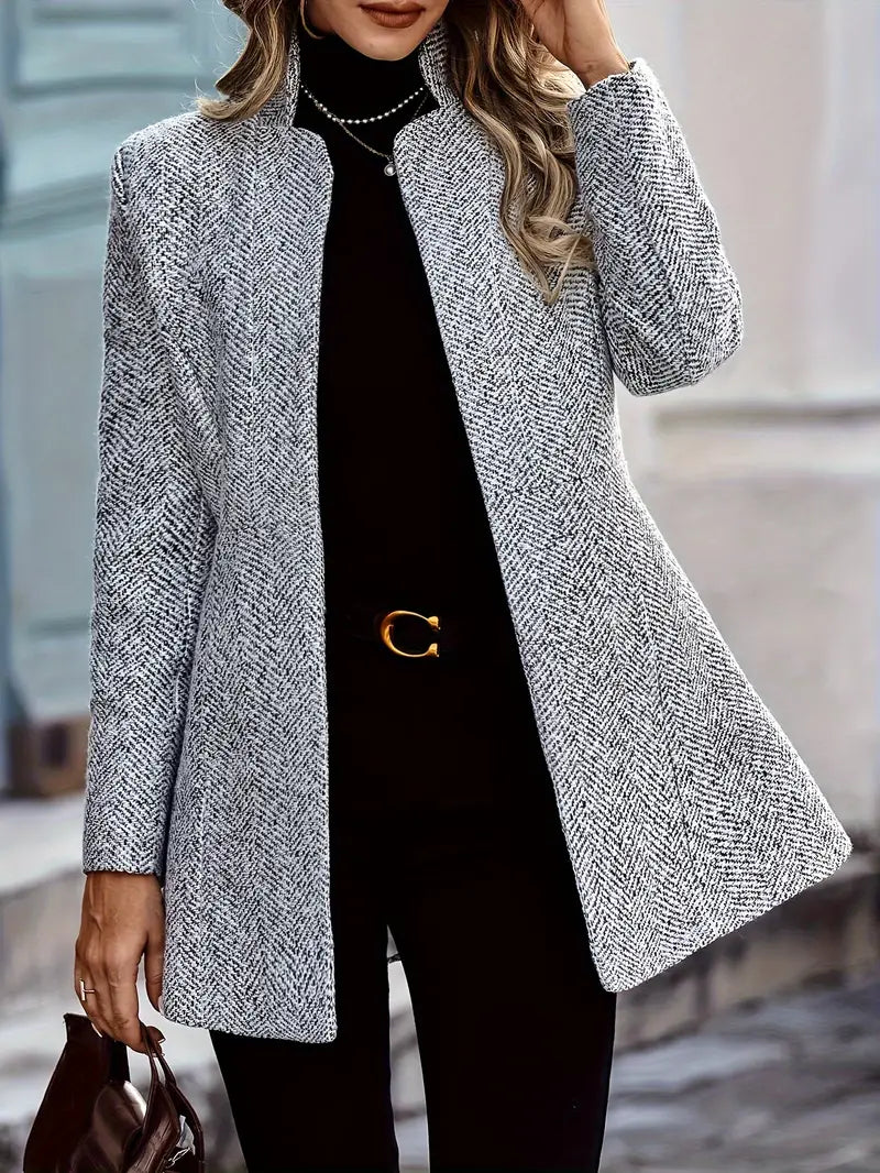 Eleganter Damenmantel Tweed Stil - IdealeKleiden