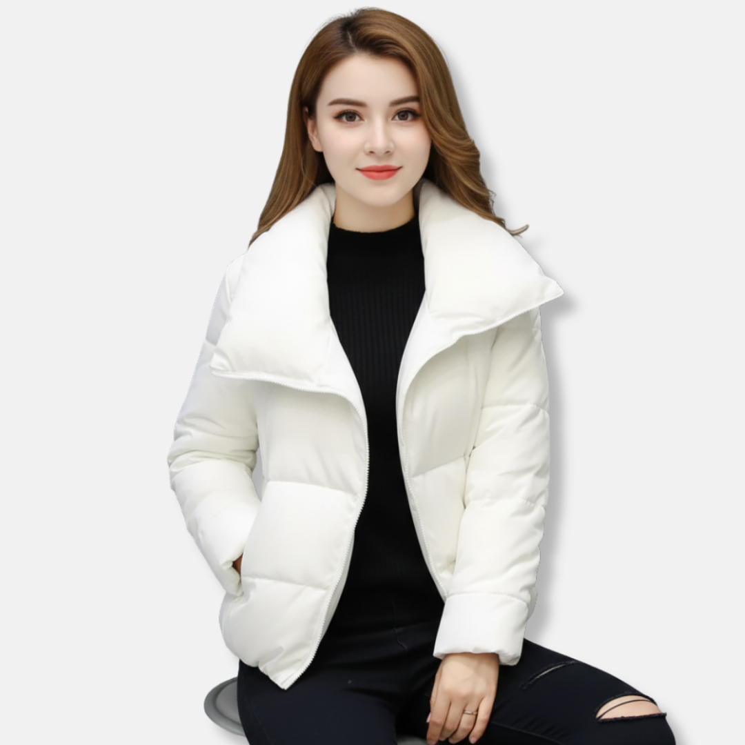 Dress Women Short Funnel Collar Zipper
