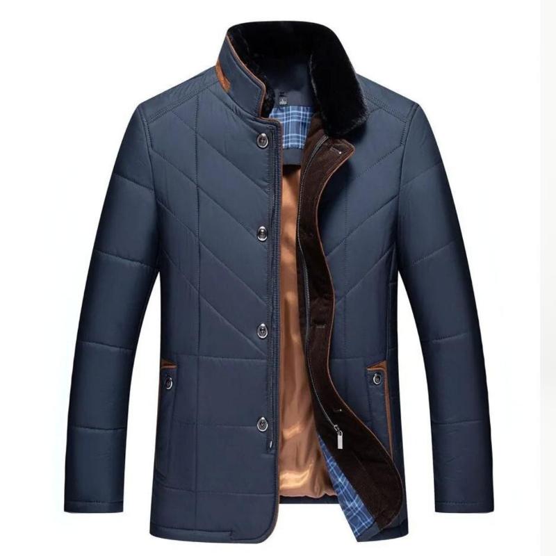 Bequemer Herren Mantel Modern Kragenlos