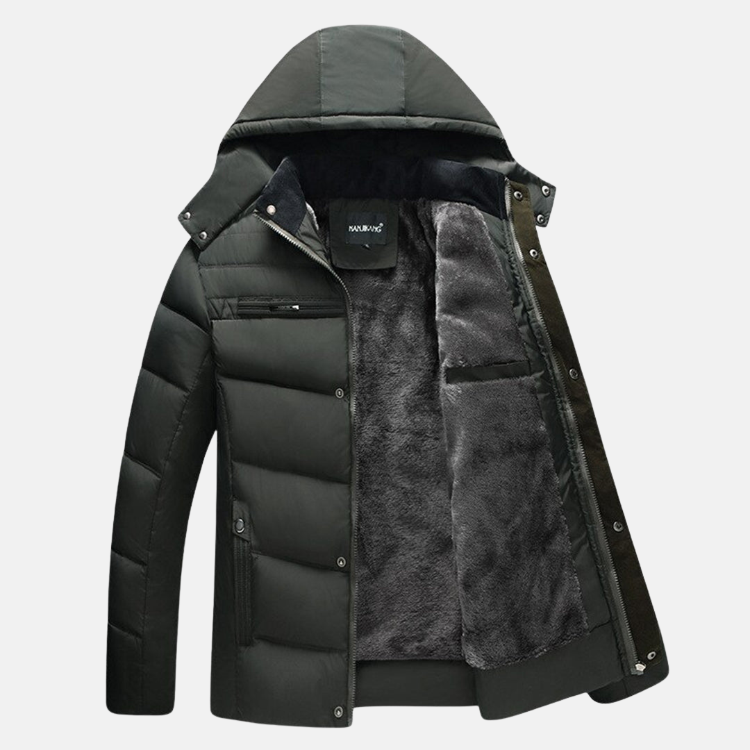 Fleece Puffer Jacket Hood Comfortable Oversized