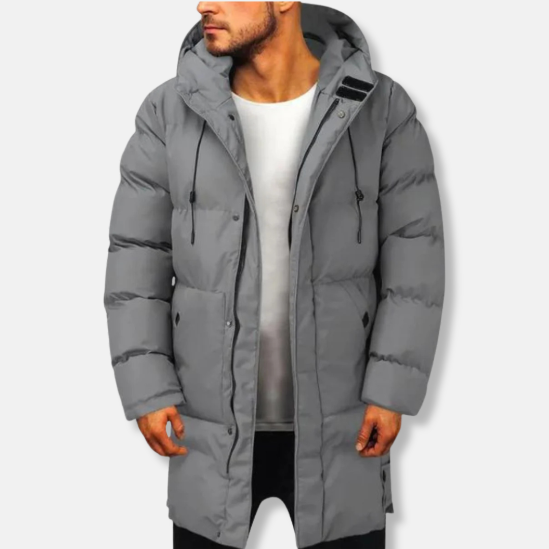 Warm Puffer Jacket Mid Length Hood