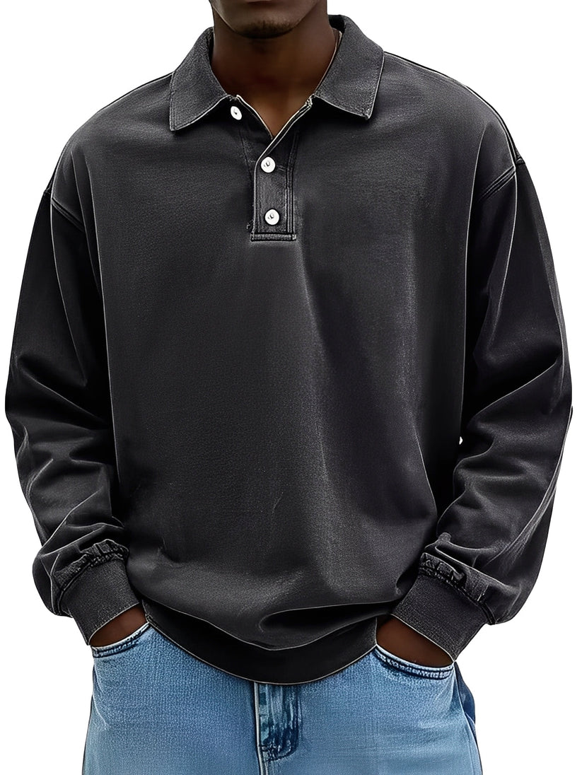 Herren Poloshirt Elegantes Langarm Design