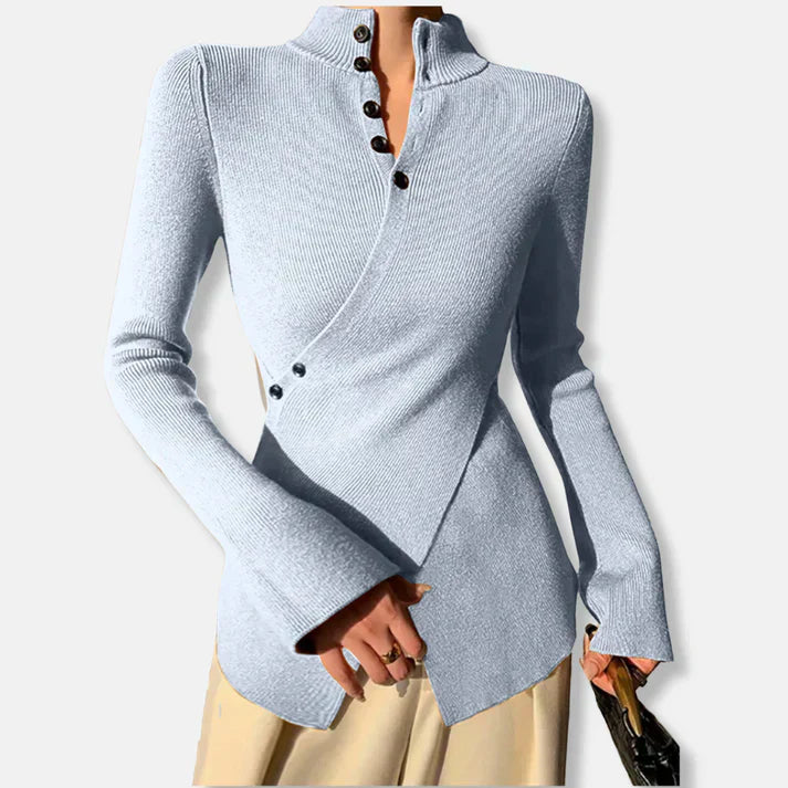 Women's Slim Fit High-Neck Knitted Sweater