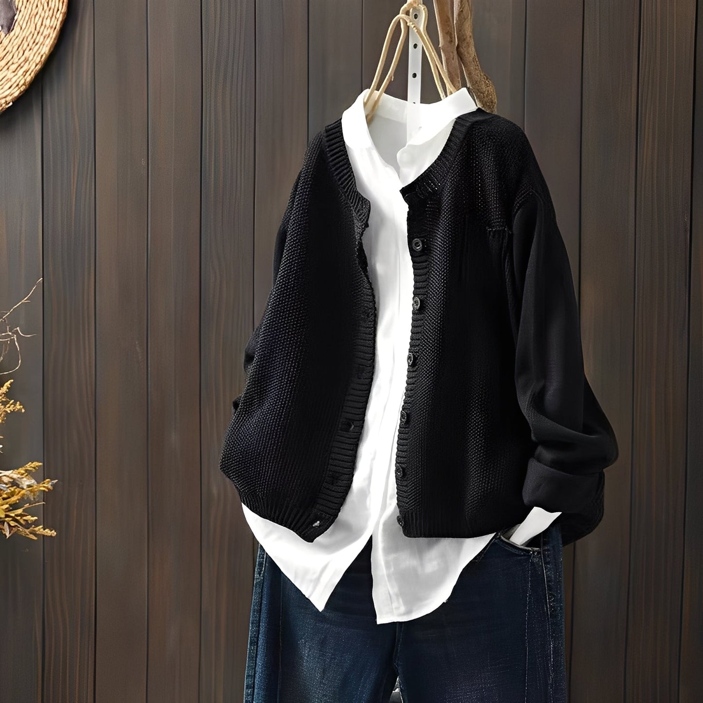 Elegant Women's Classic Lace-Up Cardigan