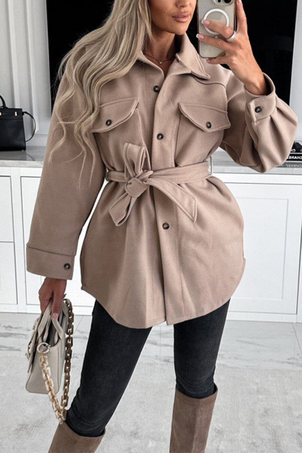 Elegant Women's Long Sleeve Button-Up Jacket