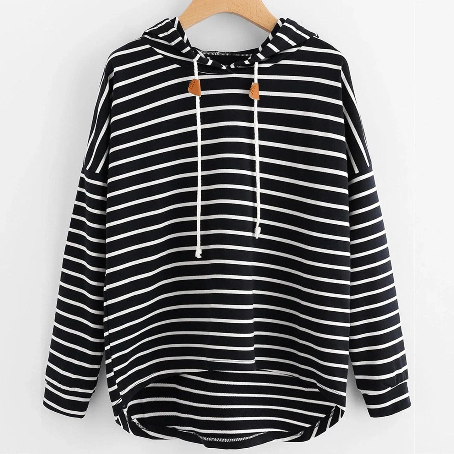 Hoodie Striped Pattern Comfortable Loose-fitting