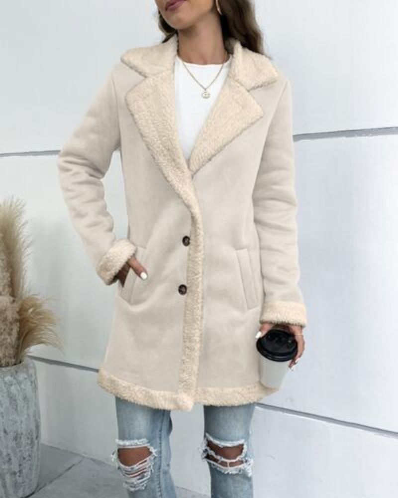 Elegant Women's Long Sleeve Button-Down Coat