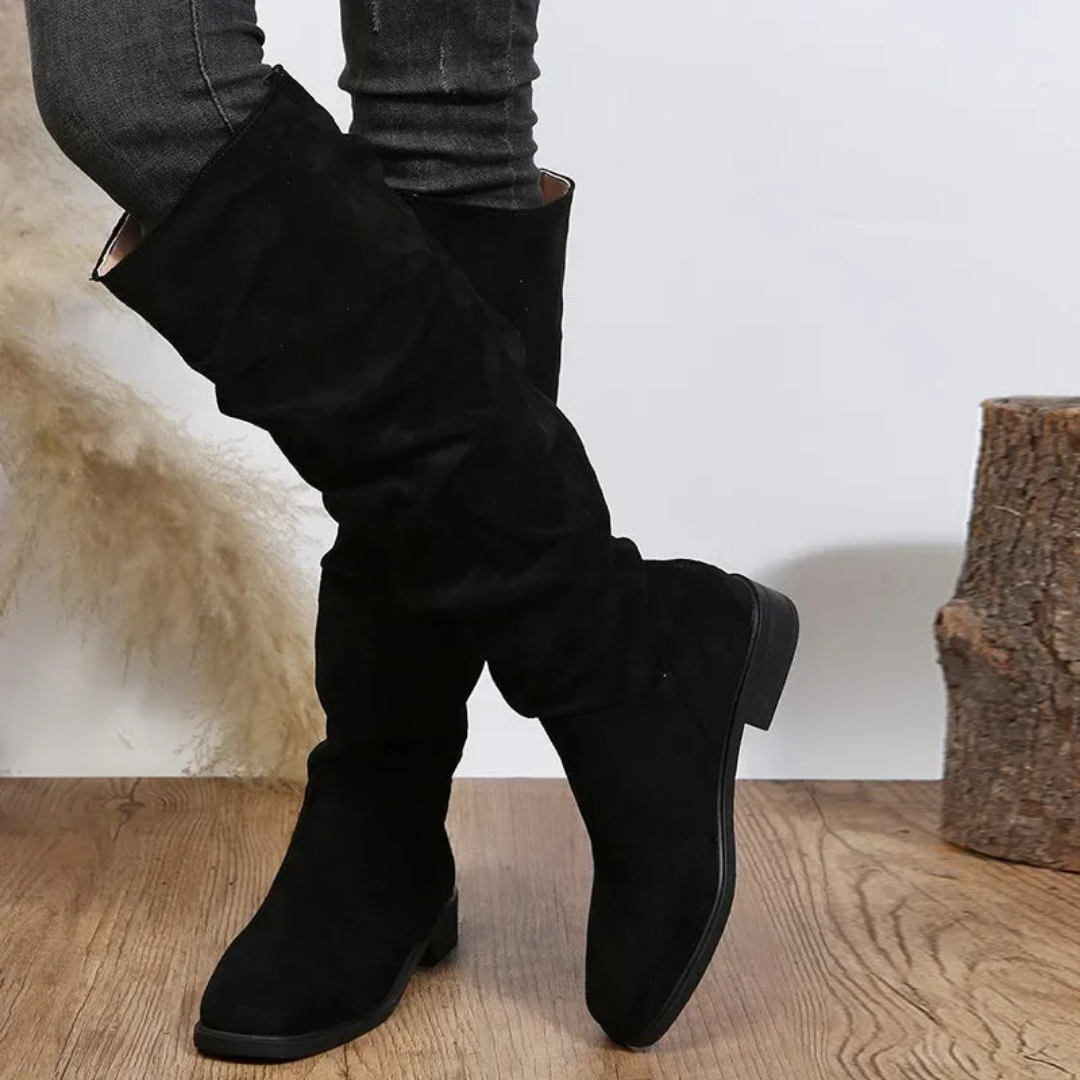 Comfortable Knee-High Boots with Block Heel