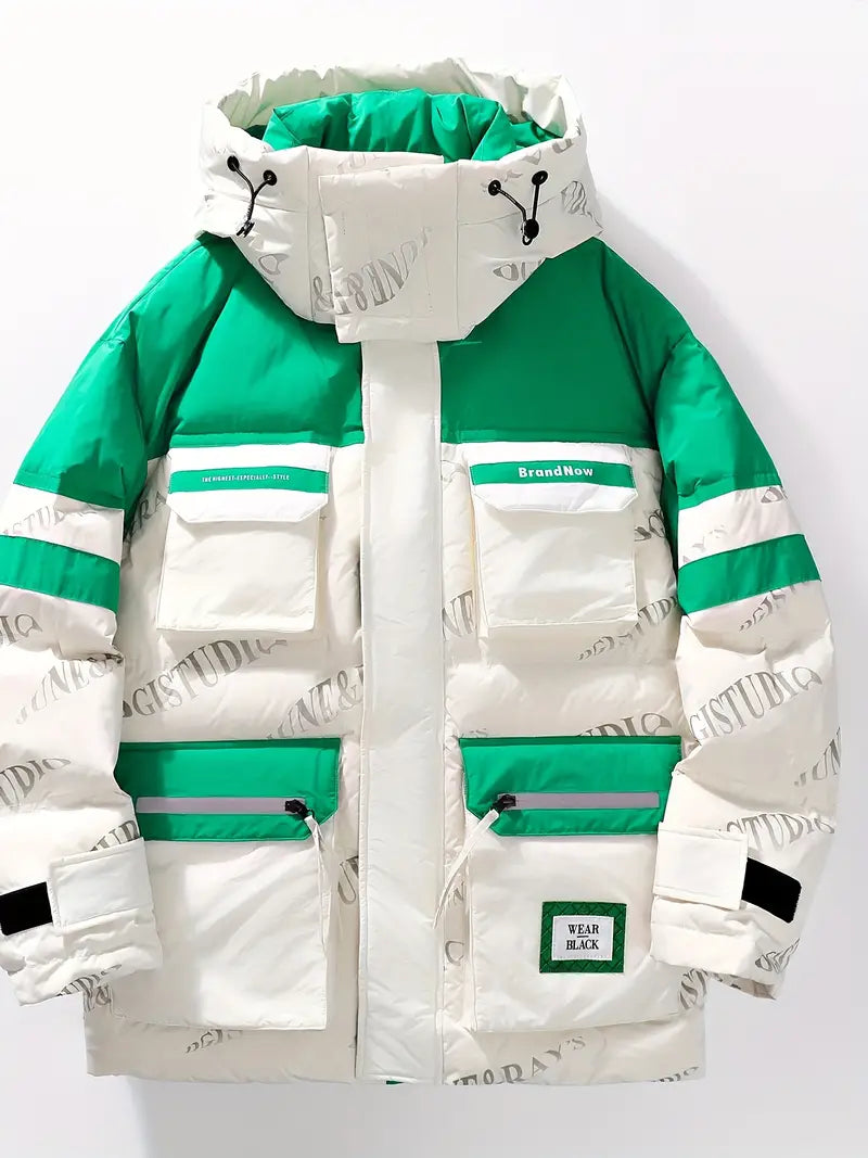 Herren Winterjacke Farbblock Style - IdealeKleiden