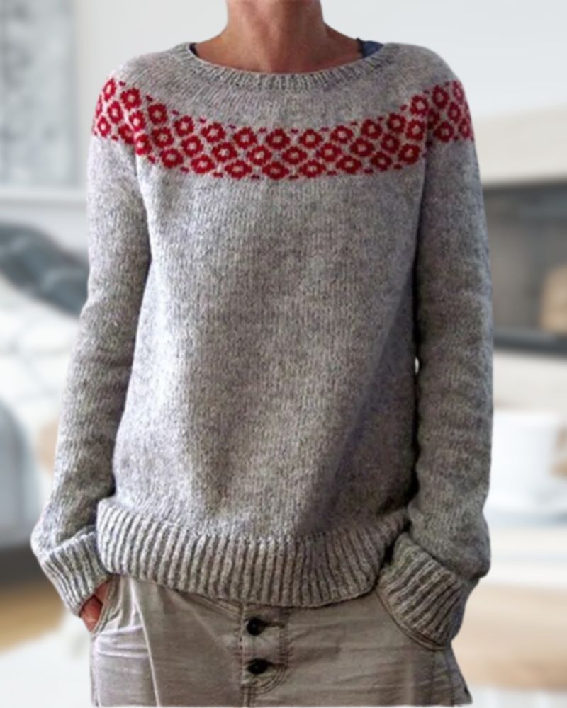 Weiches Frauenkleid | Rundhals Pullover Lang-arm - IdealeKleiden