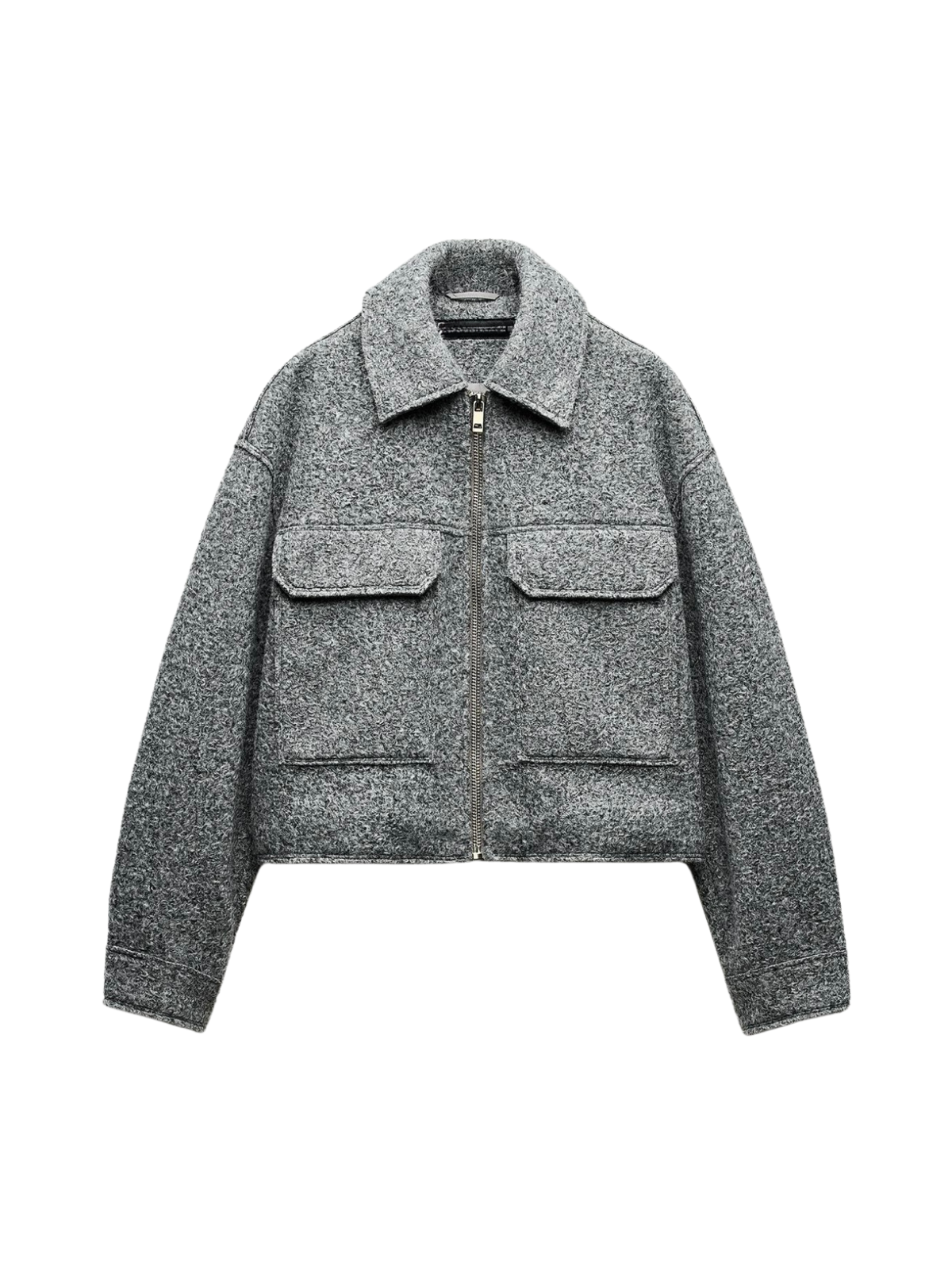 Stilvolle Bouclé Jacke Grau Damen - IdealeKleiden