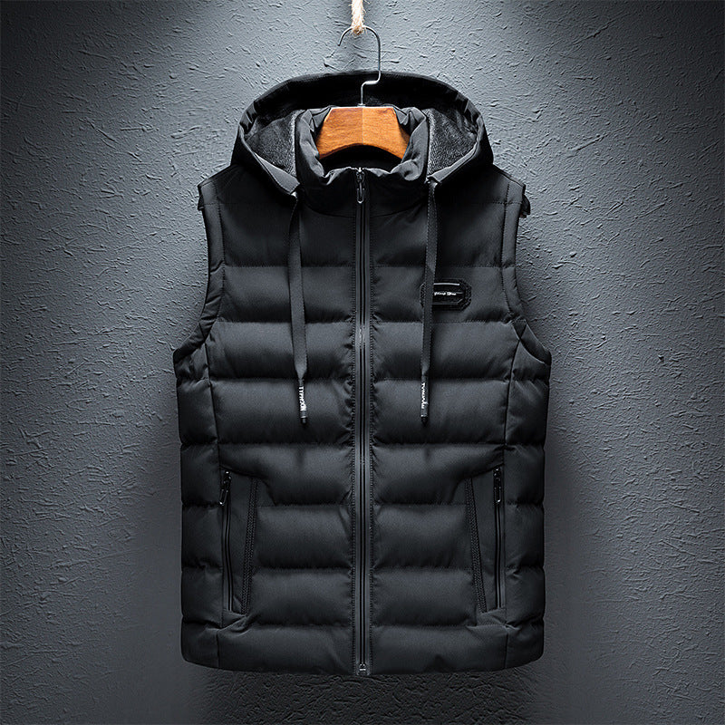 Men's Fleece Vest Hooded Warm