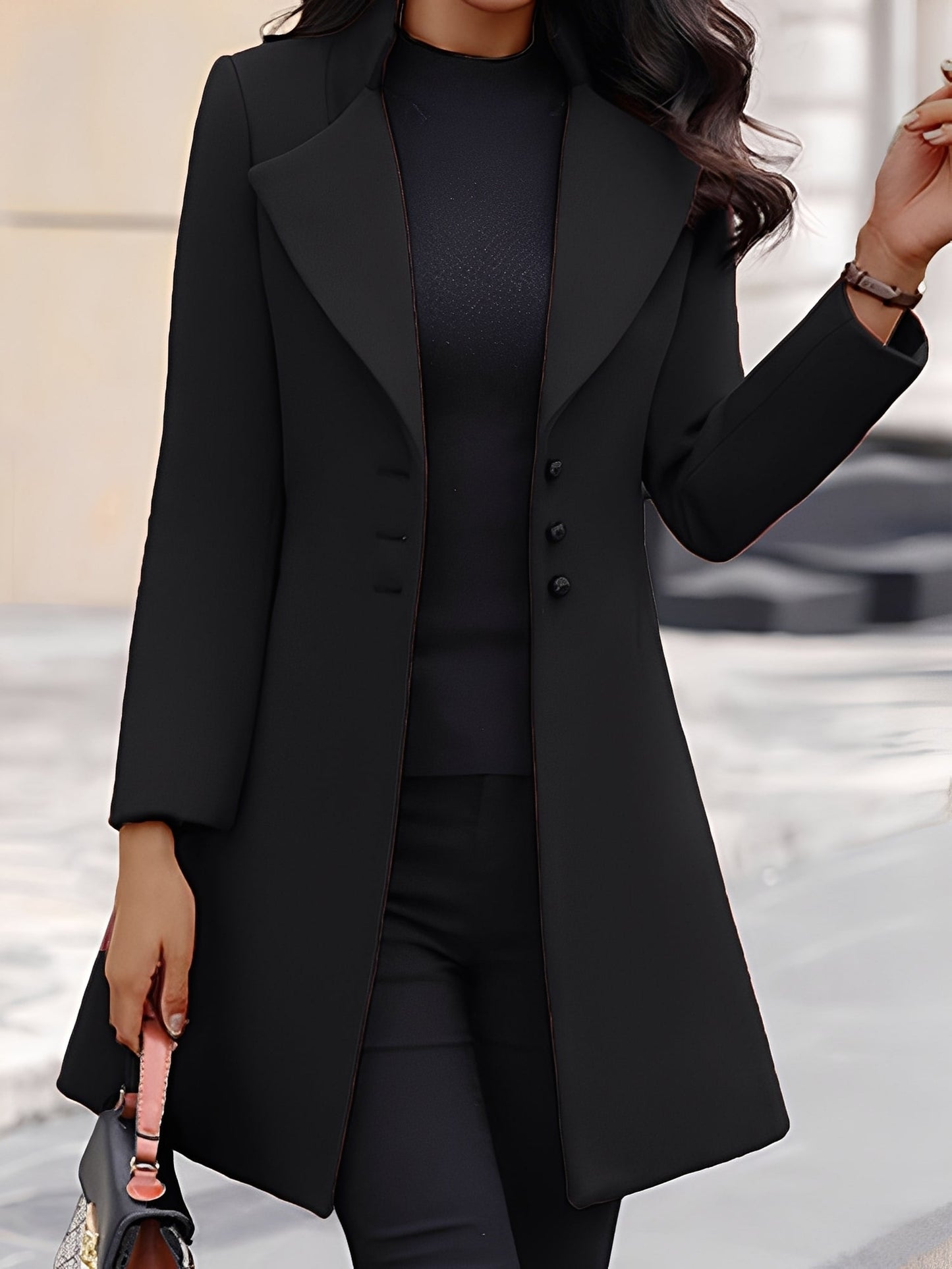 Elegant Women's Wool Coat Long Formal